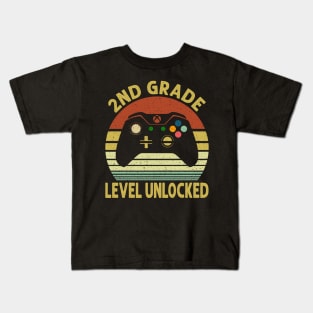 2nd Grade Level Unlocked First Day of School Video Gamer Kids T-Shirt